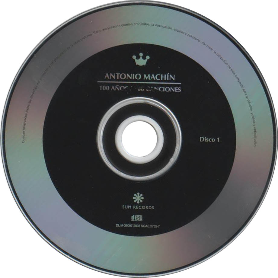 Caratula cd1 de Antonio Mach�n - 100 A�os, 100 Canciones