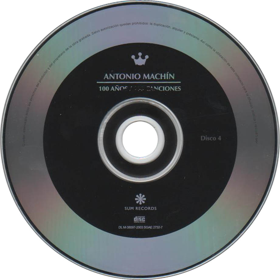 Caratula cd4 de Antonio Mach�n - 100 A�os, 100 Canciones