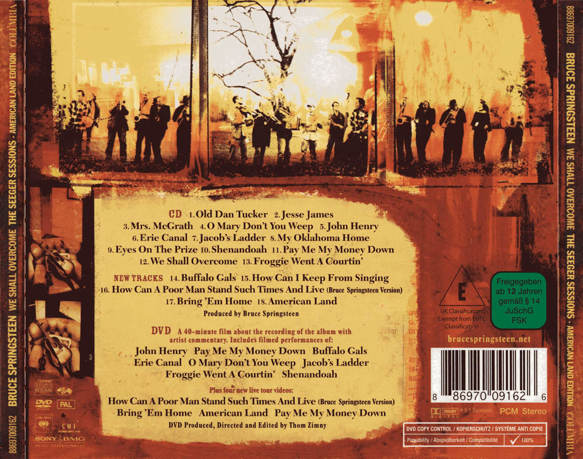 Car�tula Frontal de Bruce Springsteen - We Shall Overcome The Seeger Sessions (American Land Edition)