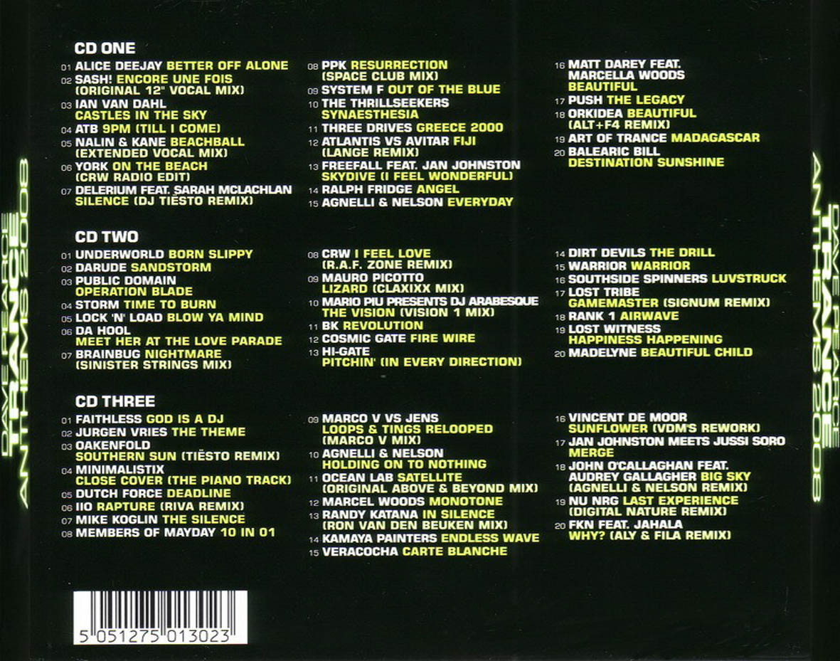 Dave Pearce - Trance Anthems 2008 CD at Discogs