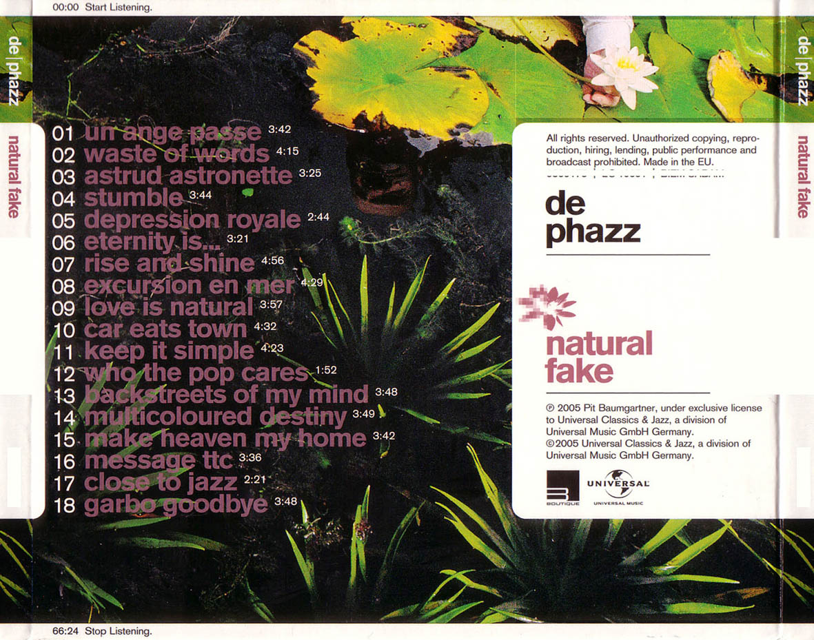 Caratula trasera de De-Phazz - Natural Fake