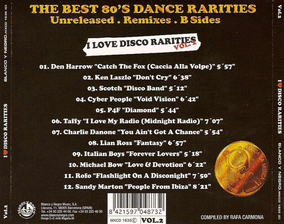 Car�tula Frontal de I Love Disco Rarities Volume 2