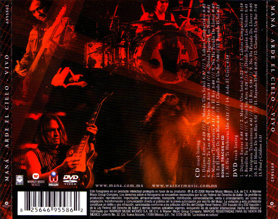 Carátula Dvd de Mana - Arde El Cielo - Vivo