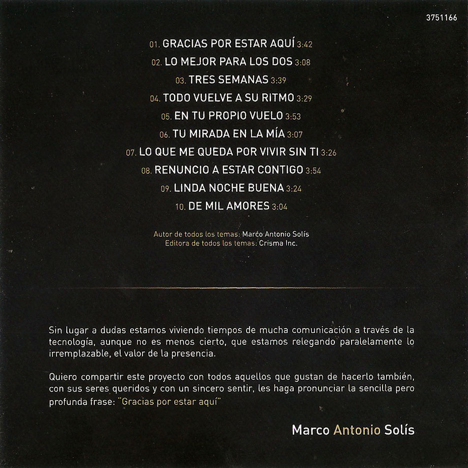 Gracias Por Estar Aqu Deluxe by Marco Antonio Sols on