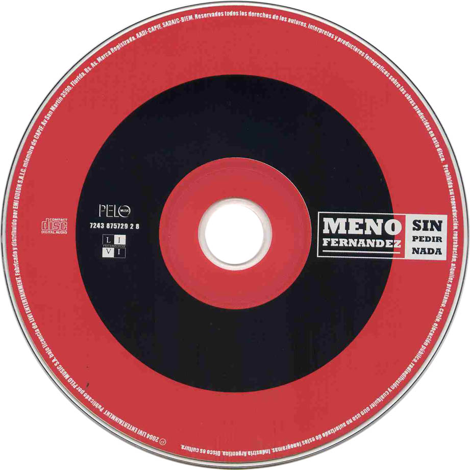 Caratula cd de Meno Fernandez - Sin Pedir Nada