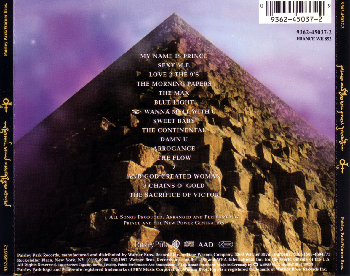 Carátula Interior Frontal de Prince - The Love Symbol Album