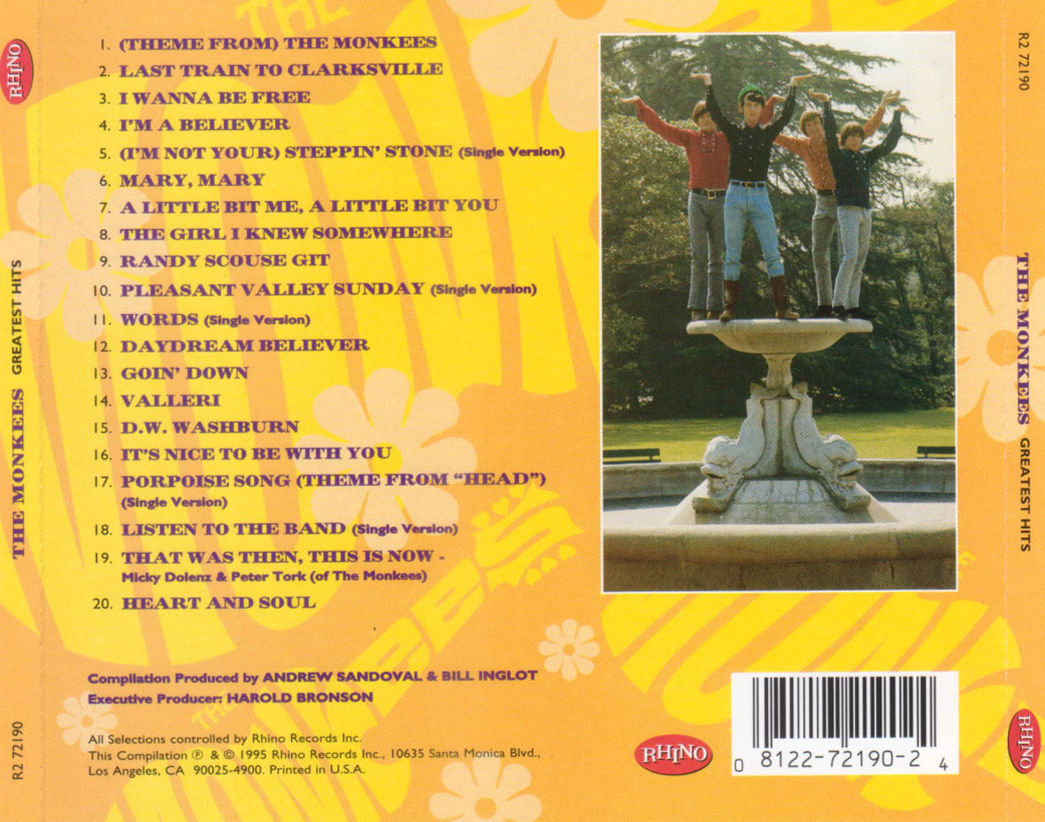 Carátula Trasera de The Monkees - Greatest Hits - Portada