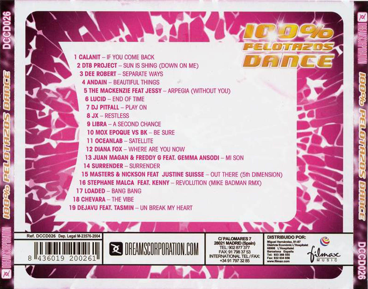 Car�tula Trasera de 100% Pelotazos Dance