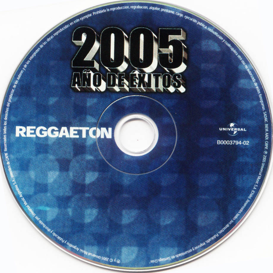 Cartula Cd de 2005 Ao De Exitos Reggaeton