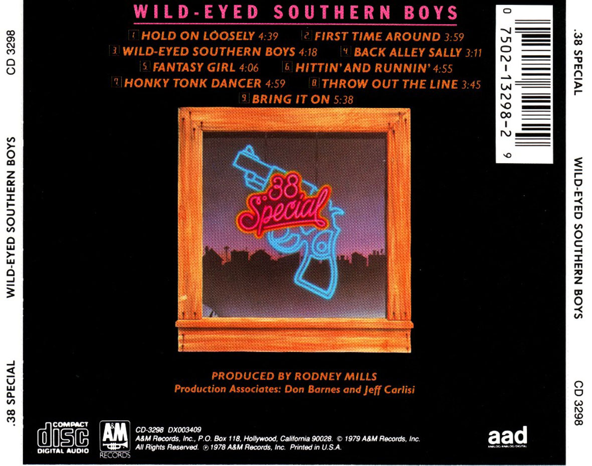 Cartula Trasera de 38 Special - Wild Eyed Southern Boys