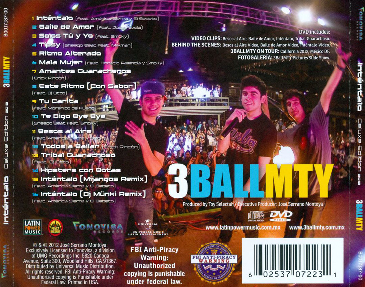 Cartula Trasera de 3ballmty - Intentalo (Deluxe Edition)