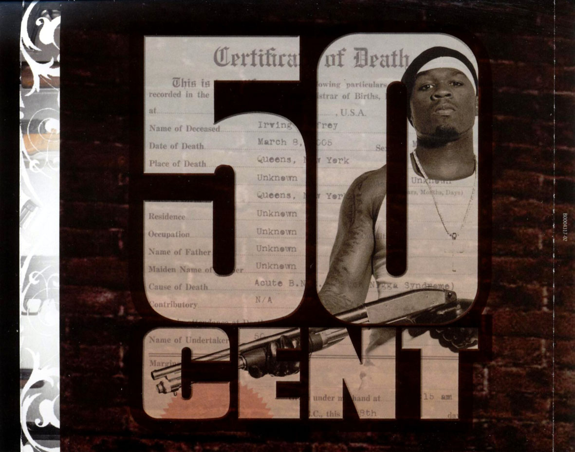 Cartula Interior Trasera de 50 Cent - The Massacre