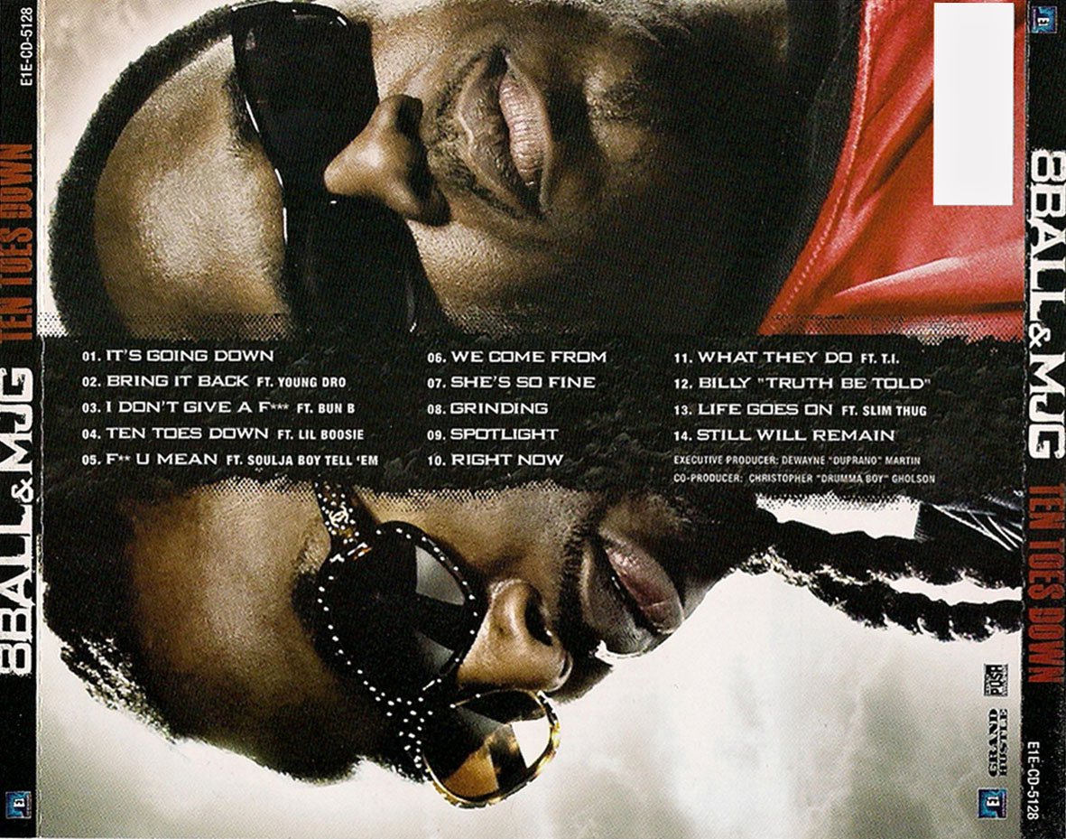 Cartula Trasera de 8ball & Mjg - Ten Toes Down