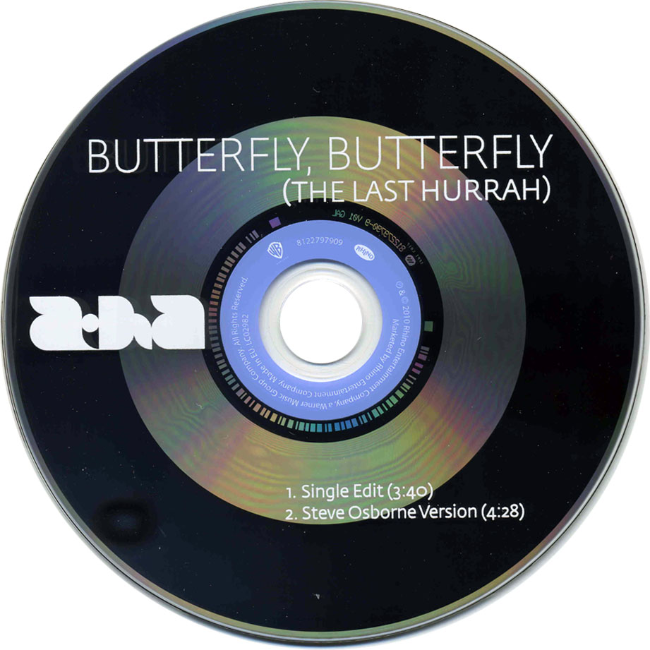 Cartula Cd de A-Ha - Butterfly, Butterfly (The Last Hurray) (Cd Single)