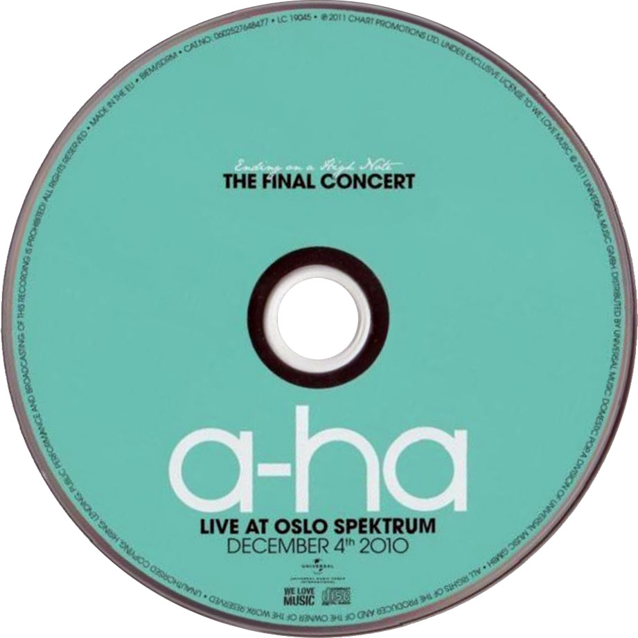 Cartula Cd de A-Ha - Ending On A High Note: The Final Concert