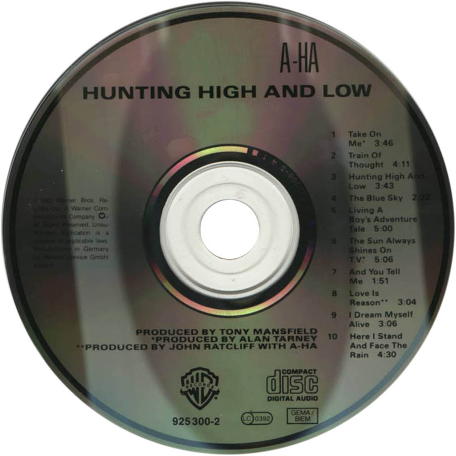 Cartula Cd de A-Ha - Hunting High And Low