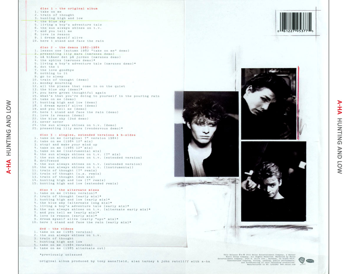 Cartula Trasera de A-Ha - Hunting High And Low (30th Anniversary Deluxe Edition)