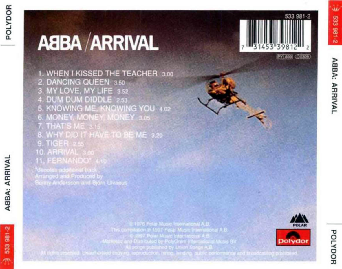 Cartula Trasera de Abba - Arrival (1997)