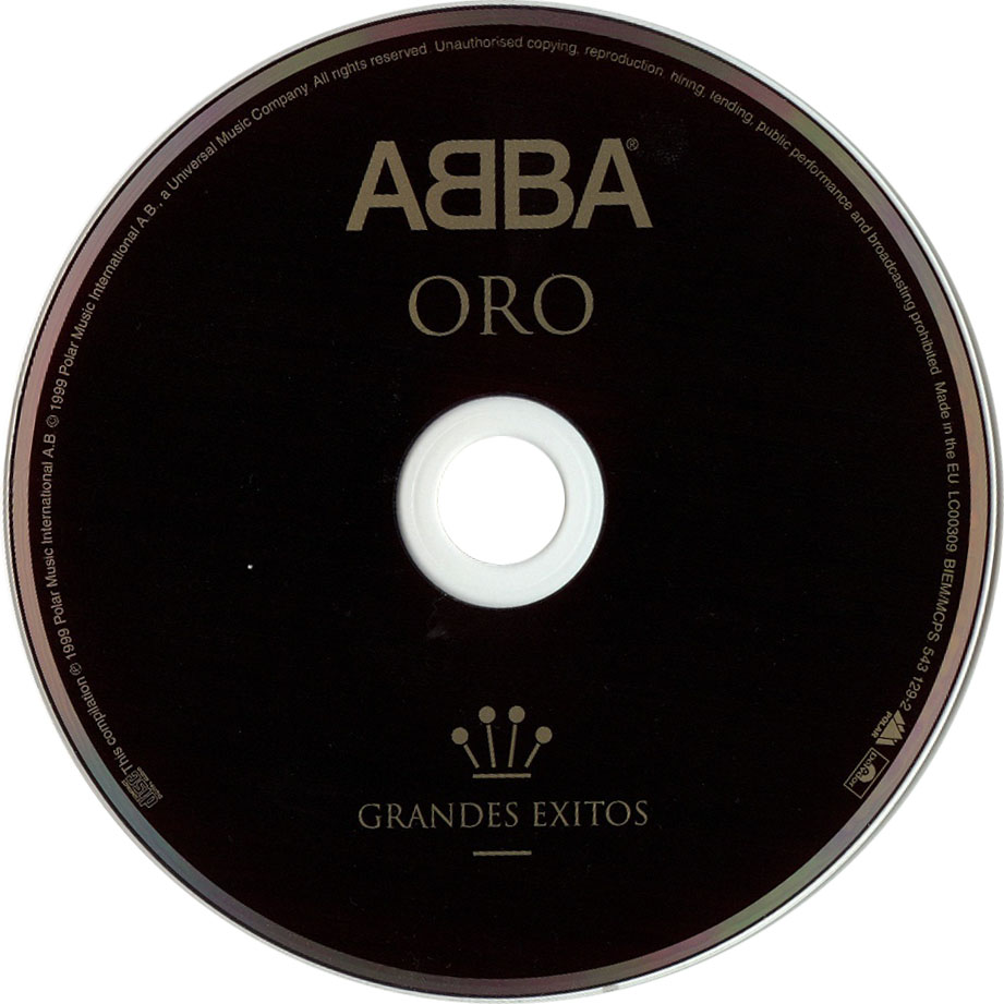 Cartula Cd de Abba - Oro (Grandes Exitos) (1999)