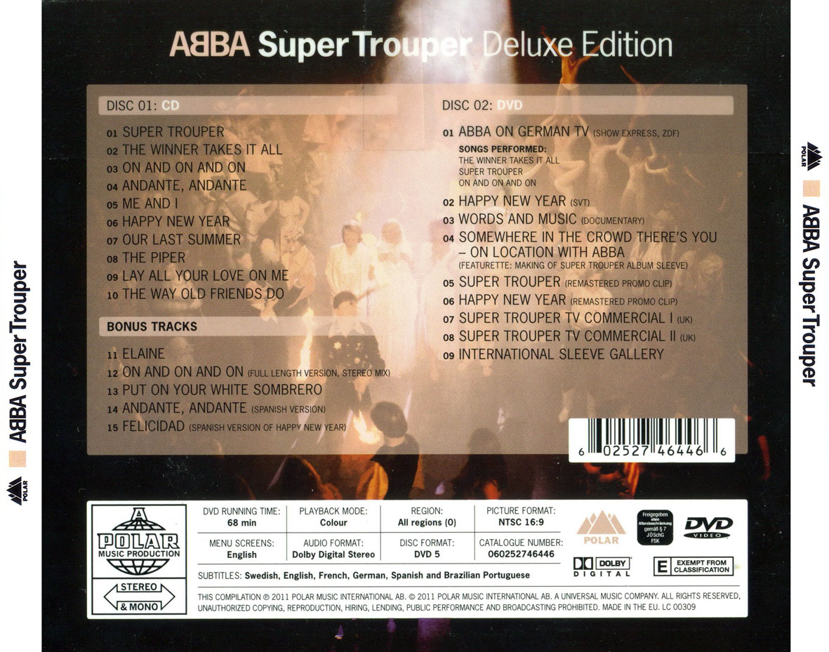 Cartula Trasera de Abba - Super Trouper (Deluxe Edition)