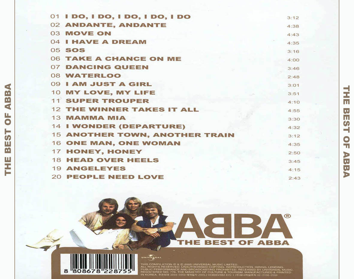 Cartula Trasera de Abba - The Best Of Abba (2005)