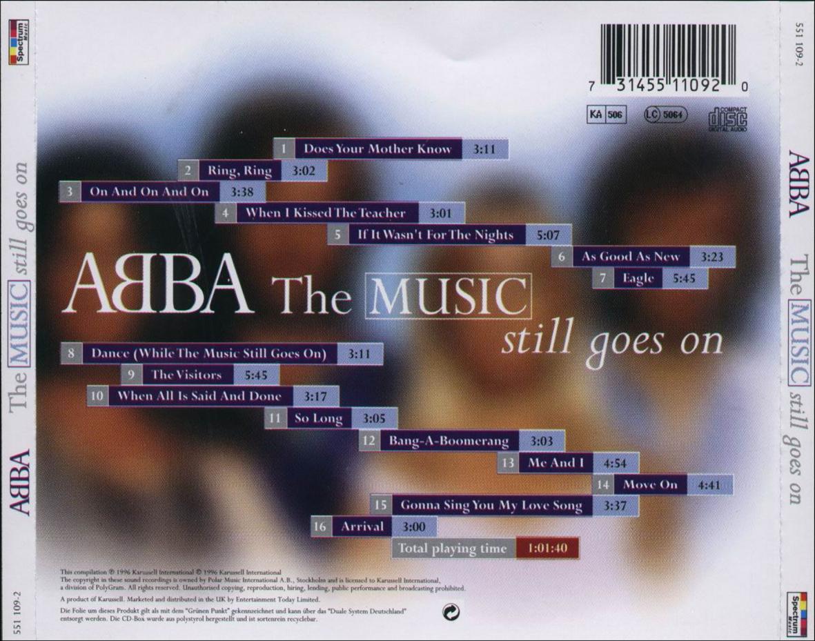 Cartula Trasera de Abba - The Music Still Goes On