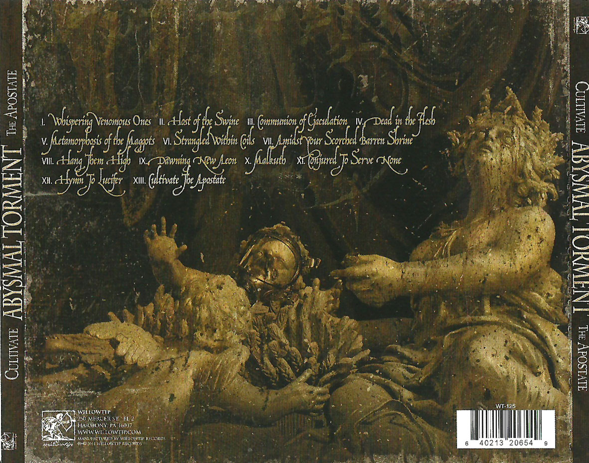 Cartula Trasera de Abysmal Torment - Cultivate The Apostate