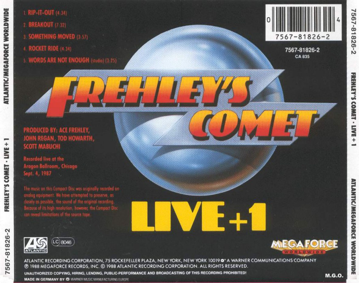 Cartula Trasera de Ace Frehley - Live+1