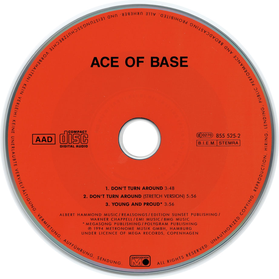 Cartula Cd de Ace Of Base - Don't Turn Around (Cd Single)