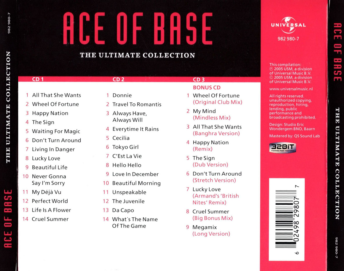 Cartula Trasera de Ace Of Base - The Ultimate Collection