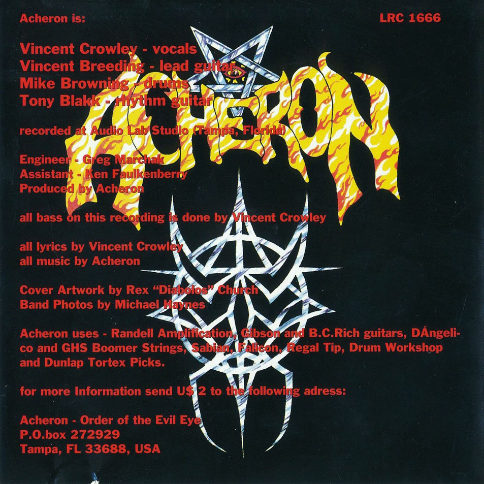 Cartula Interior Frontal de Acheron - Satanic Victory