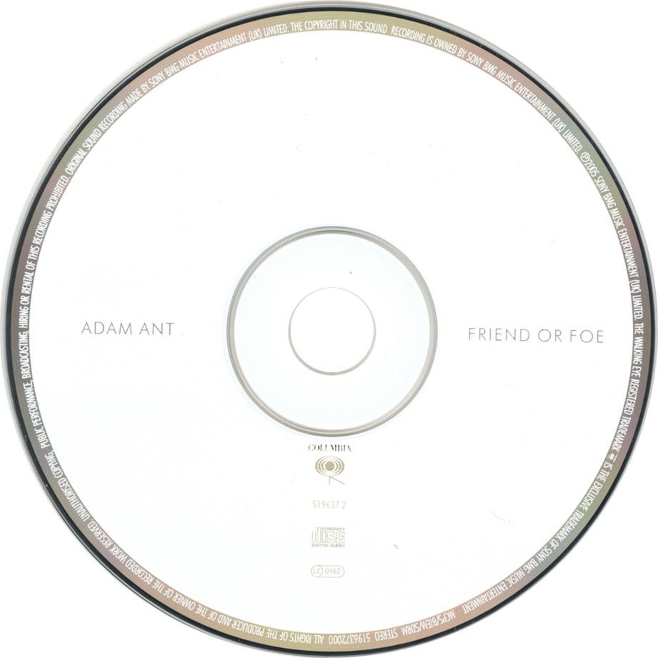Cartula Cd de Adam Ant - Friend Or Foe (2005)