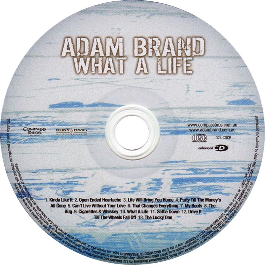 Cartula Cd de Adam Brand - What A Life