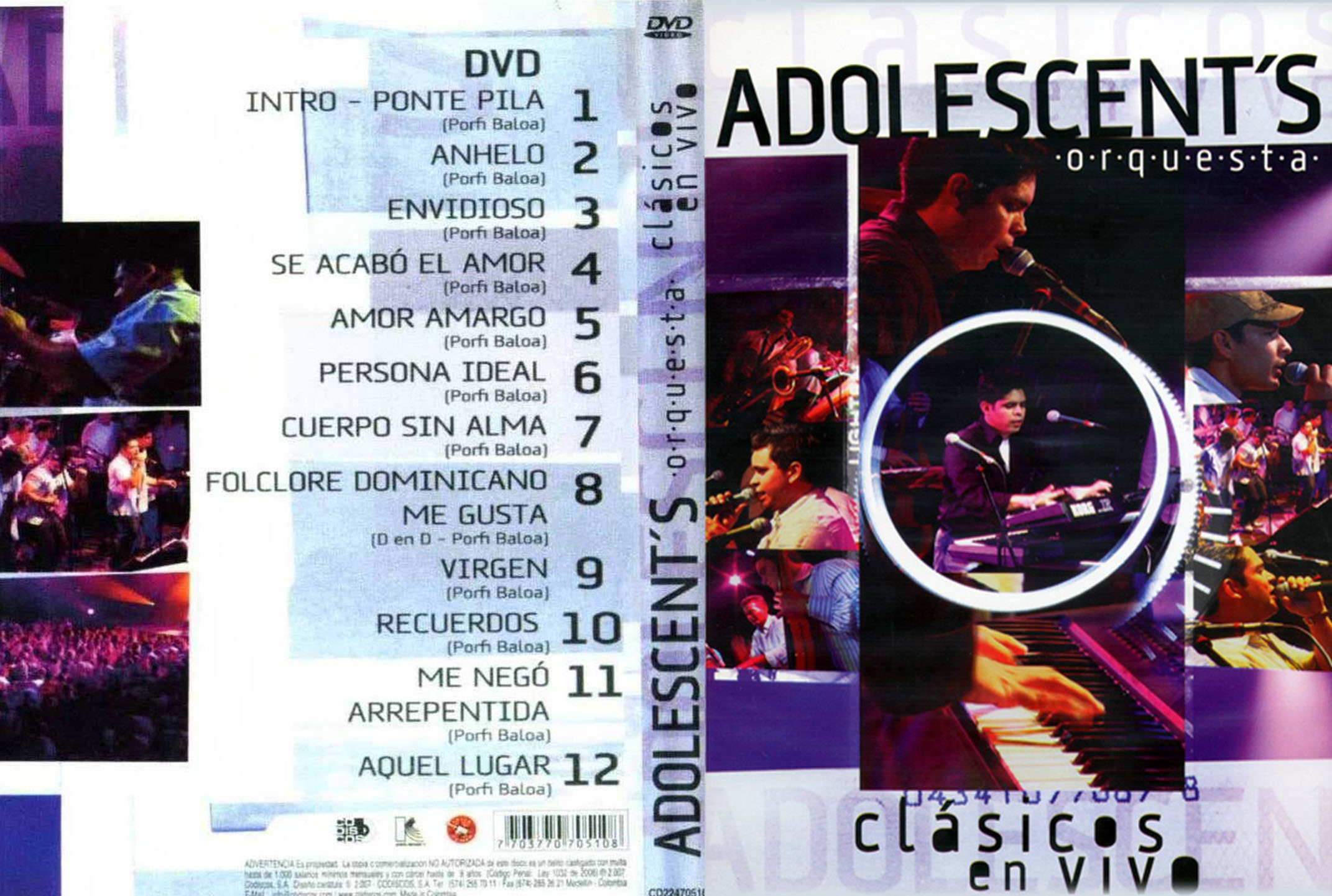 Cartula Caratula de Adolescent's Orquesta - Clasicos En Vivo (Dvd)