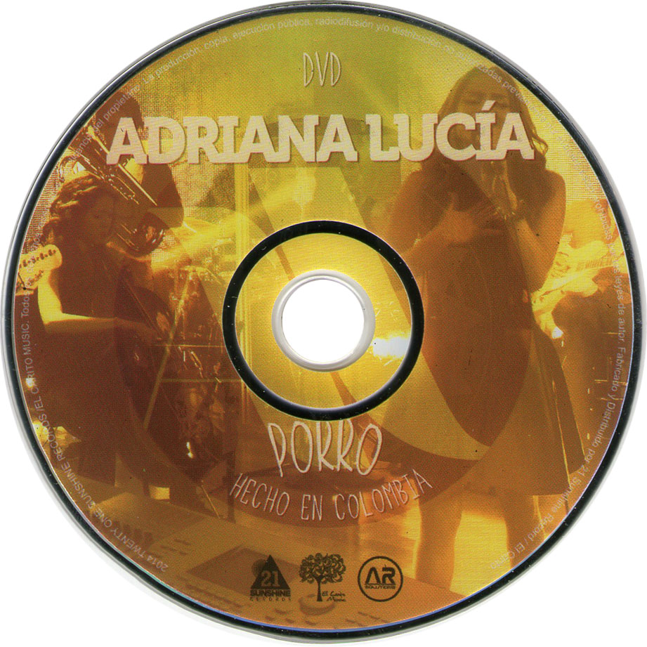 Cartula Dvd de Adriana Lucia - Porro Hecho En Colombia