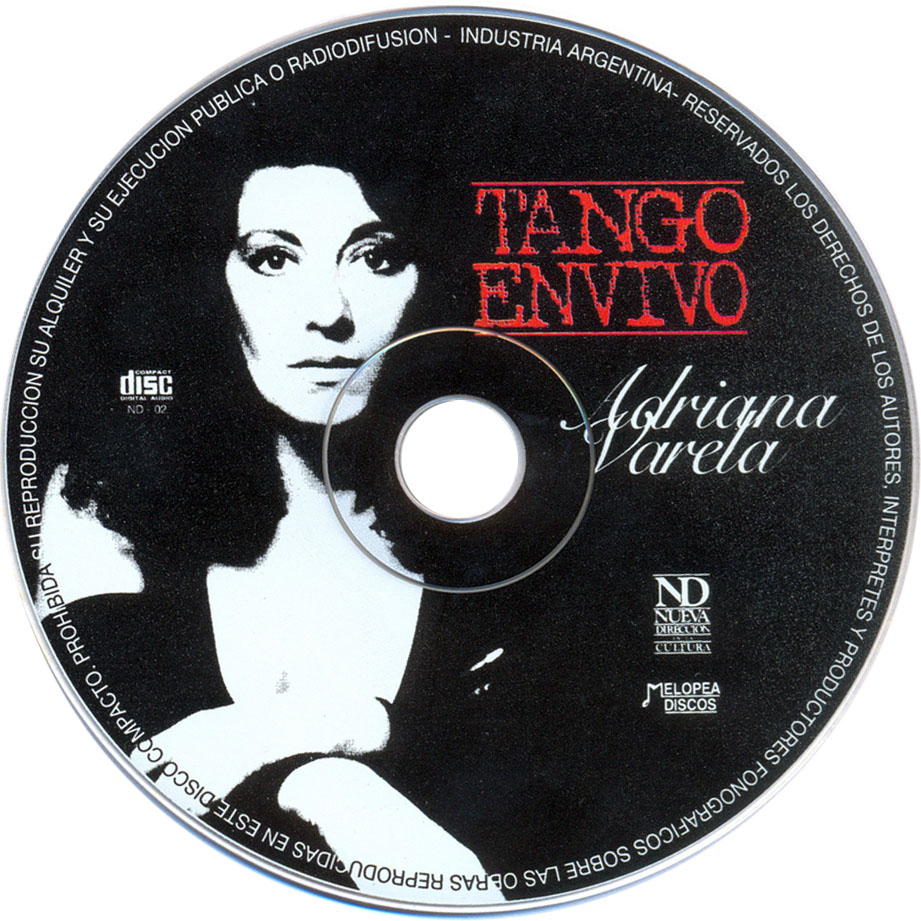 Cartula Cd de Adriana Varela - Tango En Vivo