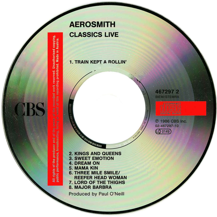Cartula Cd de Aerosmith - Classics Live!