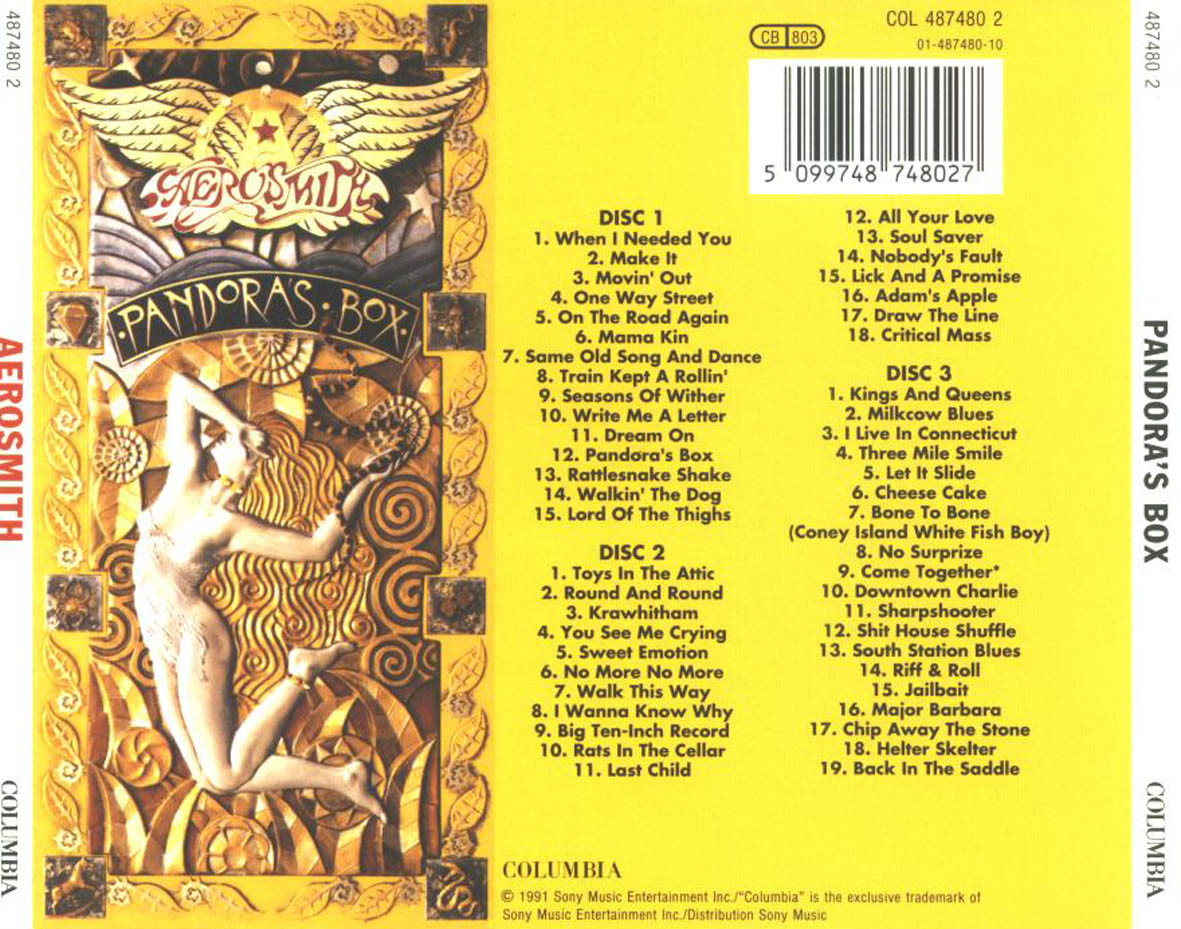 Cartula Trasera de Aerosmith - Pandora's Box