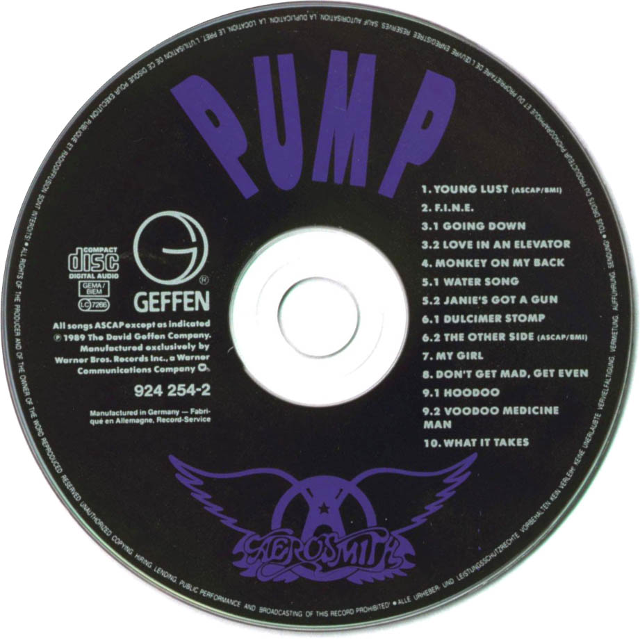 Cartula Cd de Aerosmith - Pump