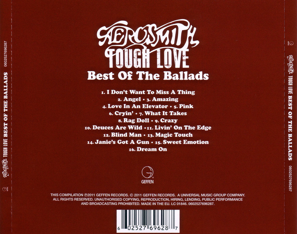 Cartula Trasera de Aerosmith - Tough Love: Best Of The Ballads (International Edition)