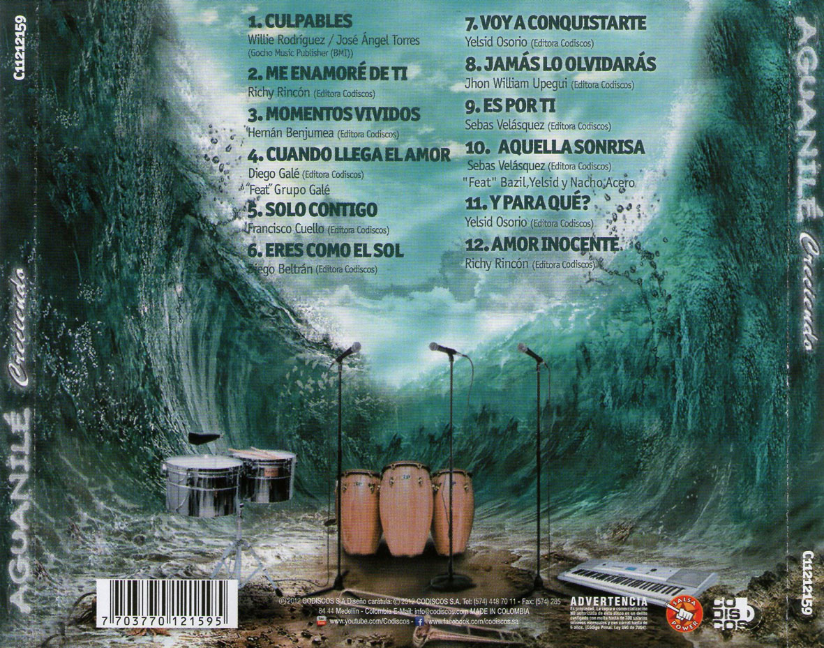 Cartula Trasera de Aguanile - Creciendo