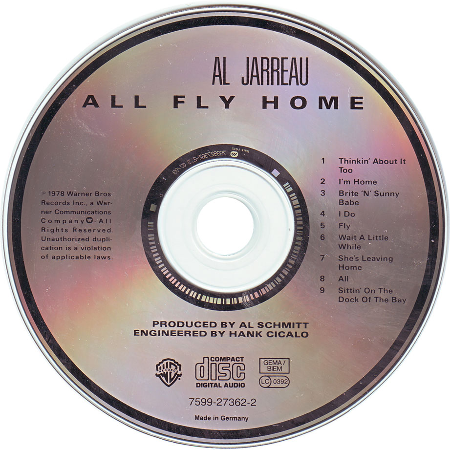Cartula Cd de Al Jarreau - All Fly Home
