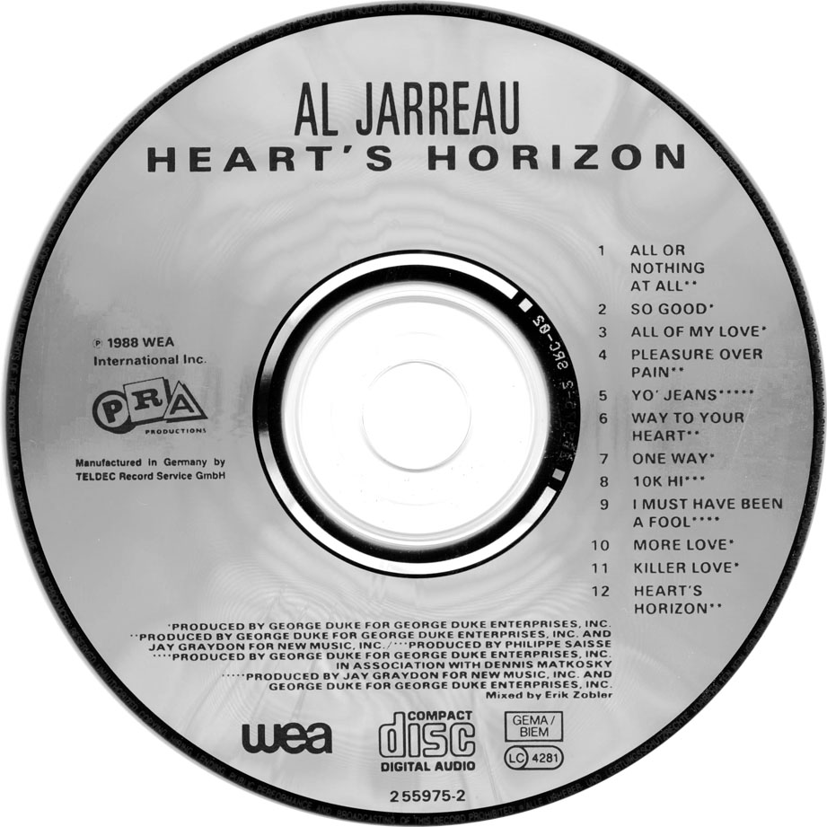 Cartula Cd de Al Jarreau - Heart's Horizon