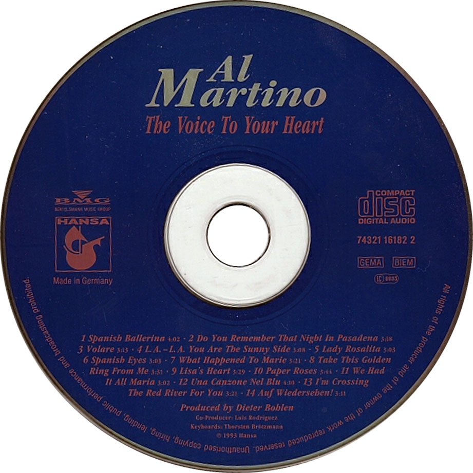 Cartula Cd de Al Martino - The Voice To Your Heart