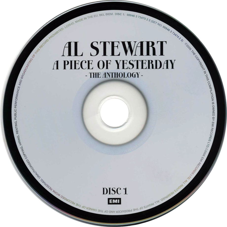 Cartula Cd1 de Al Stewart - A Piece Of Yesterday: The Anthology