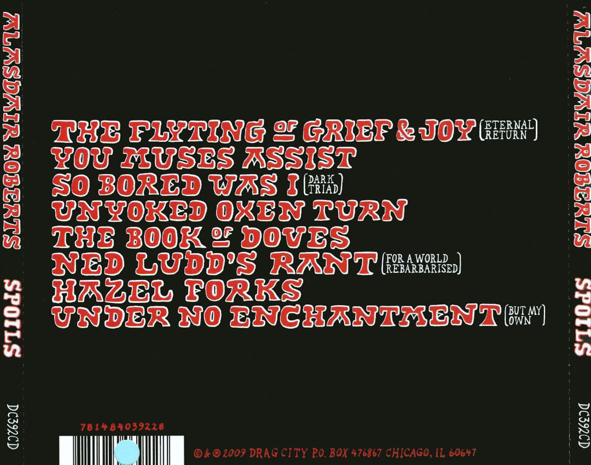 Cartula Trasera de Alasdair Roberts - Spoils