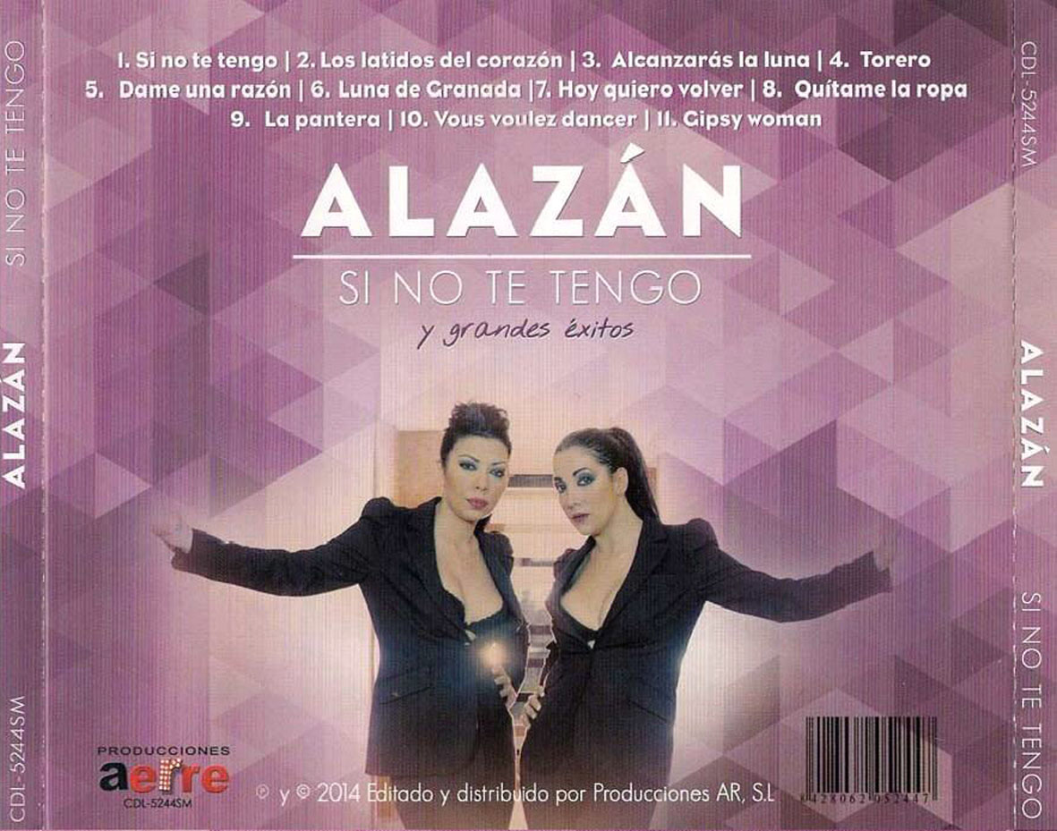 Cartula Trasera de Alazan - Si No Te Tengo Y Grandes Exitos