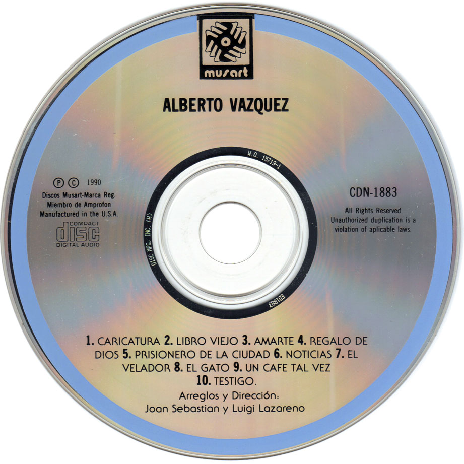 Carátula Cd De Alberto Vazquez Alberto Vazquez Interpreta A Joan Sebastian Portada 4808