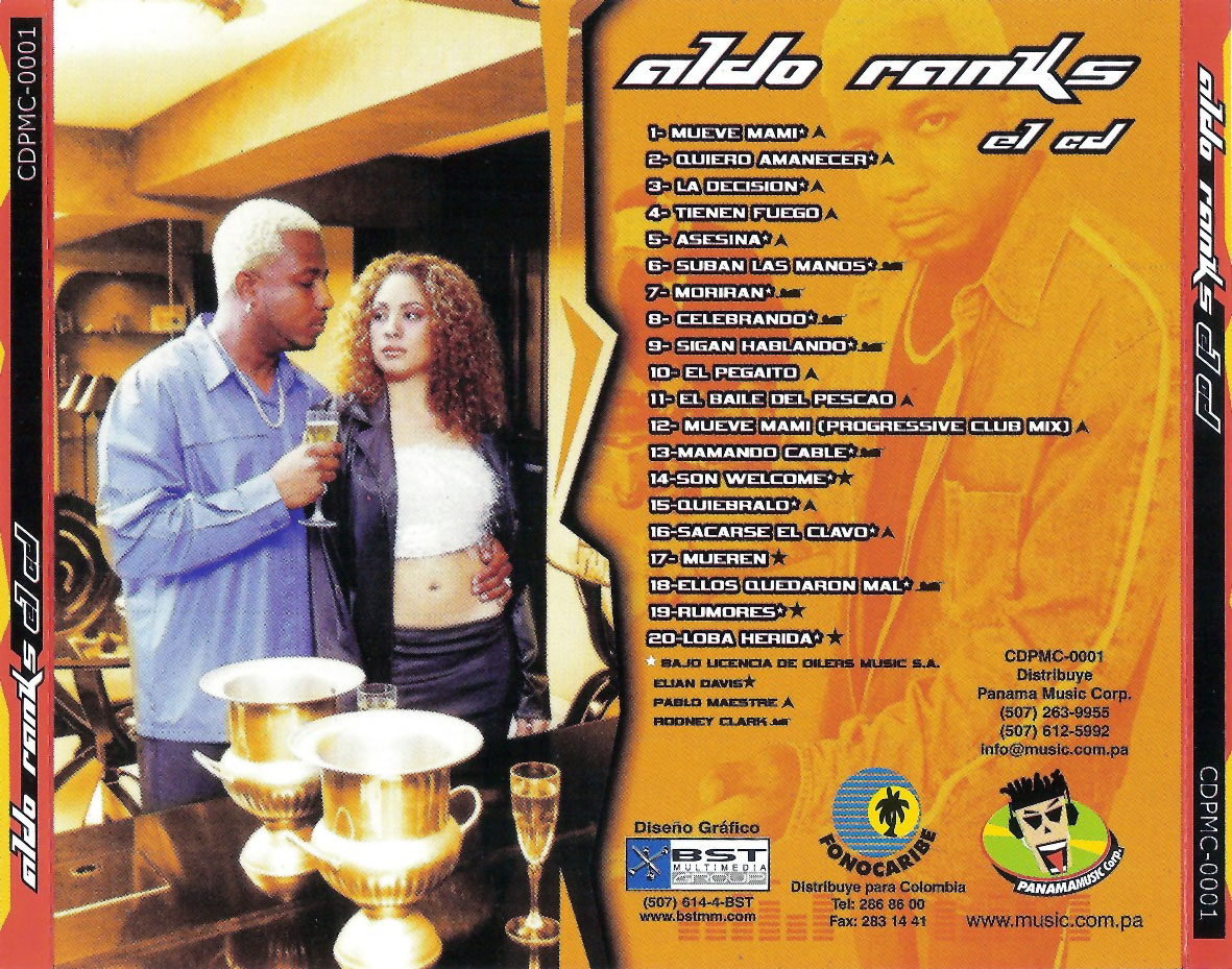 Cartula Trasera de Aldo Ranks - El Cd