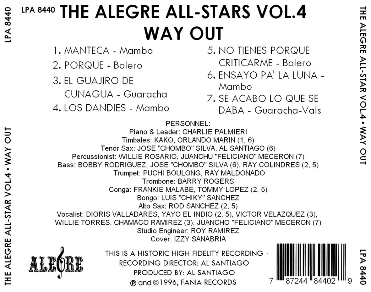 Cartula Trasera de Alegre All Stars - The Alegre All-Stars Volumen 4: Way Out